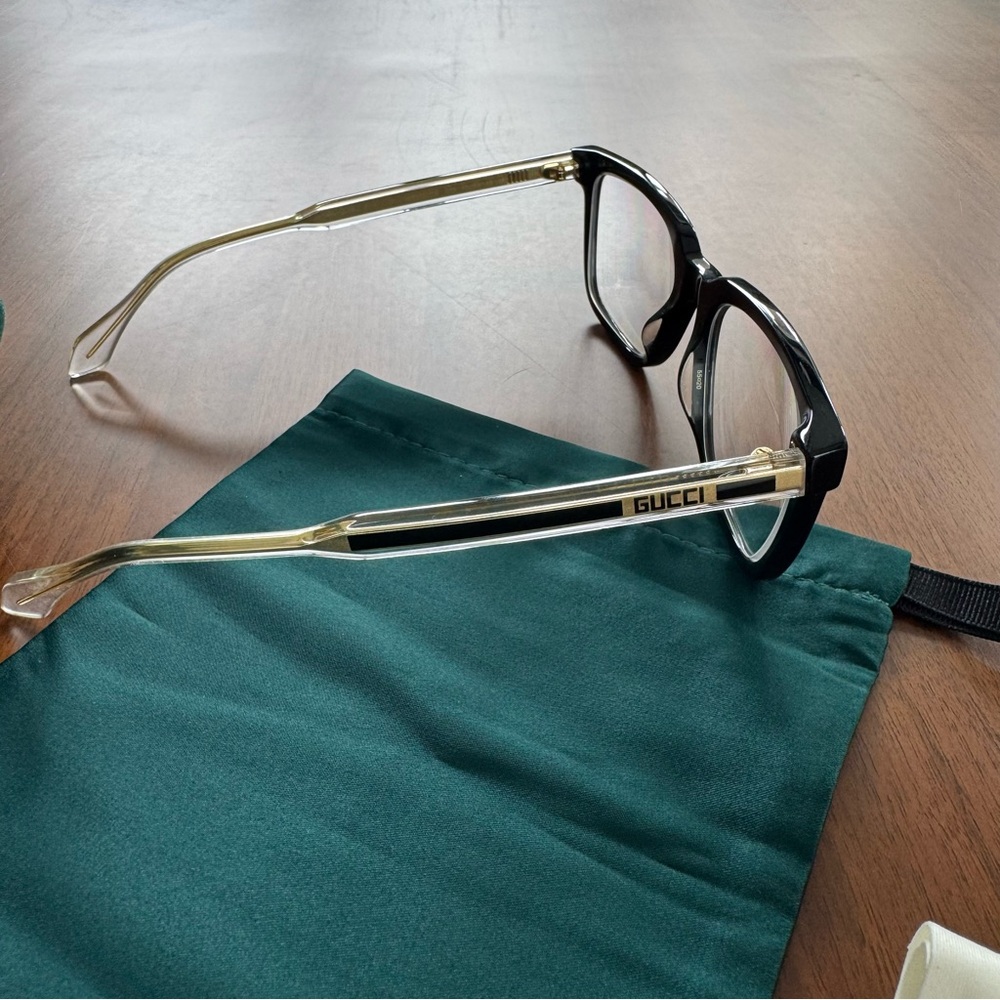 Gucci GG0560ON Square Eyeglasses 55mm Black Crystal Designer Optical Frames - Picture 15 of 16